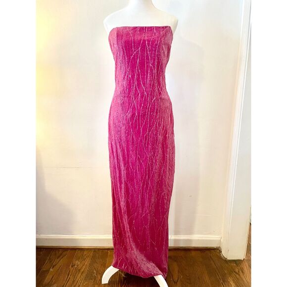 Y2K Vtg Jessica McClintock for Gunne Sax Gown Prom Dress Glitter Maxi Size 10 - Picture 4 of 8